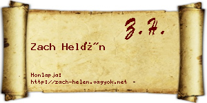 Zach Helén névjegykártya