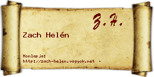 Zach Helén névjegykártya