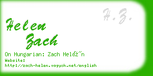 helen zach business card